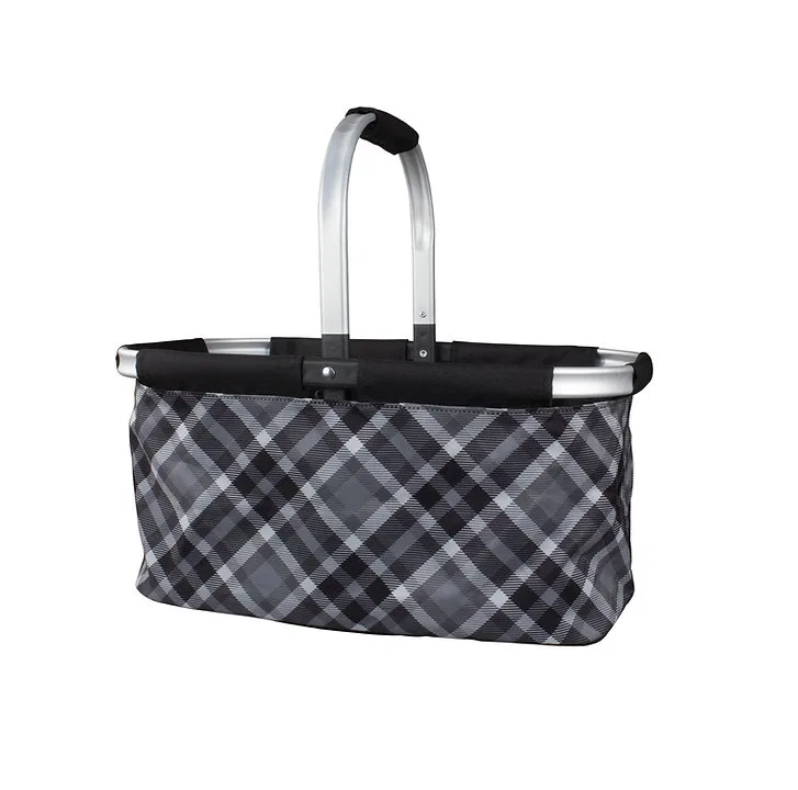 CC-010GPB – CAMP CASUAL Picnic Basket, 17 Inch Length x 11 Inch Width x 9 Inch Depth Collapsible Movable Handle Polye...